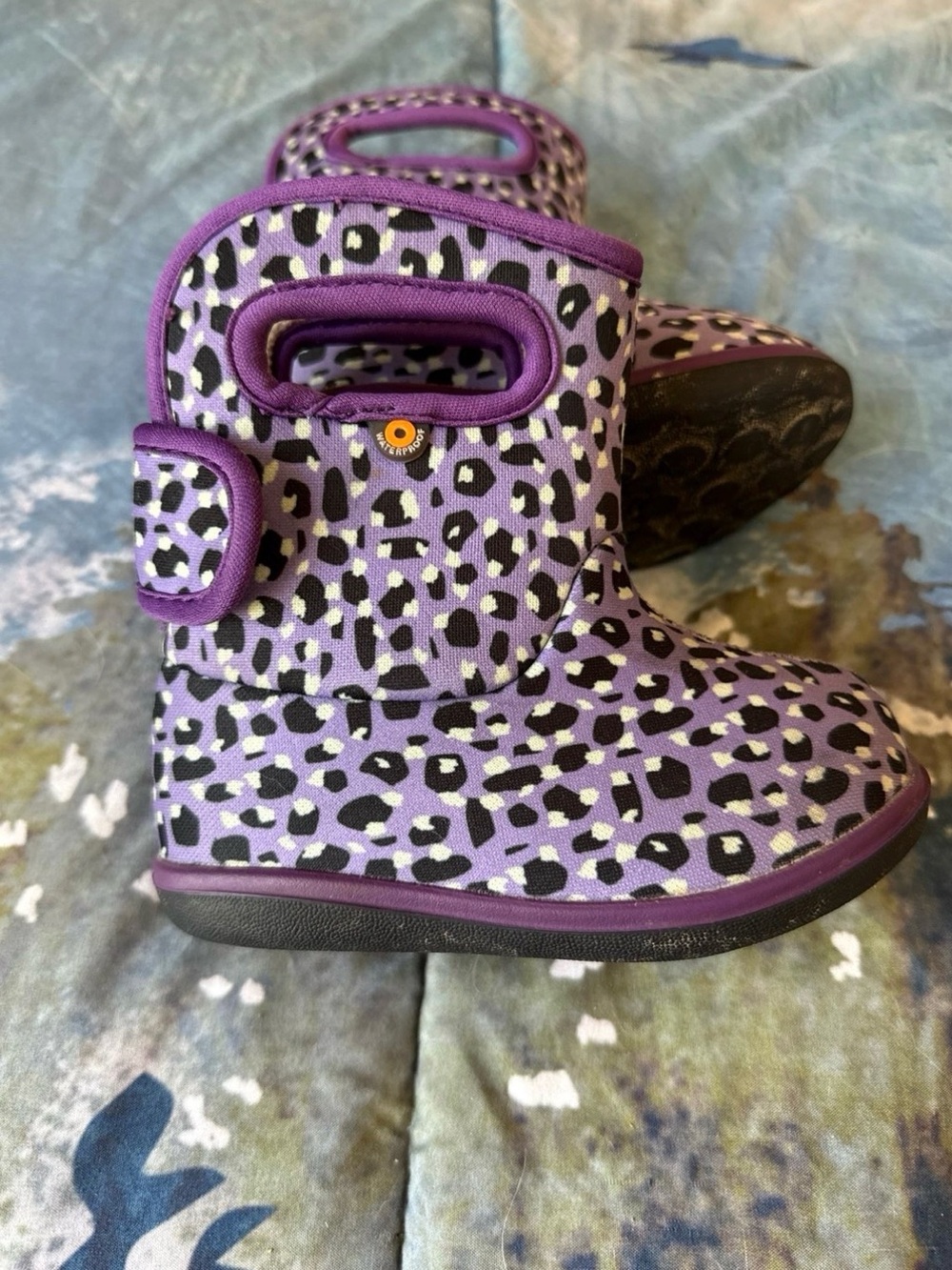 Bogs Purple Leopard Print Kids Winter Boots